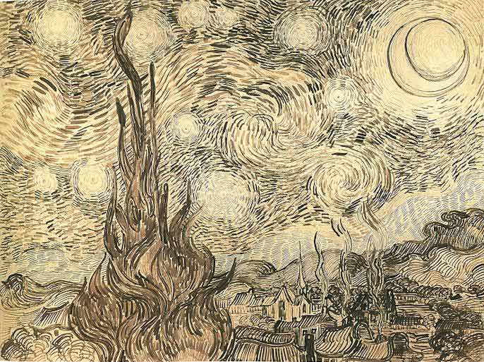 Movement & Motion Vincent Van Gogh ink drawings
