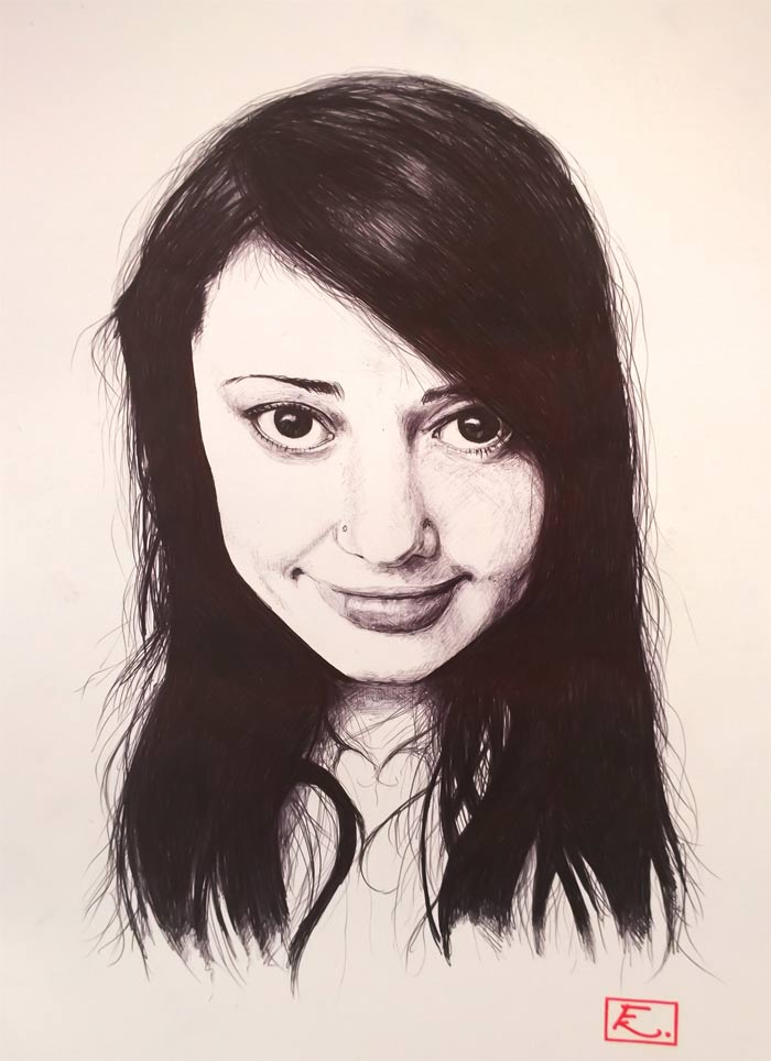 Portrait drawing by Filip K., Drawing Academy student