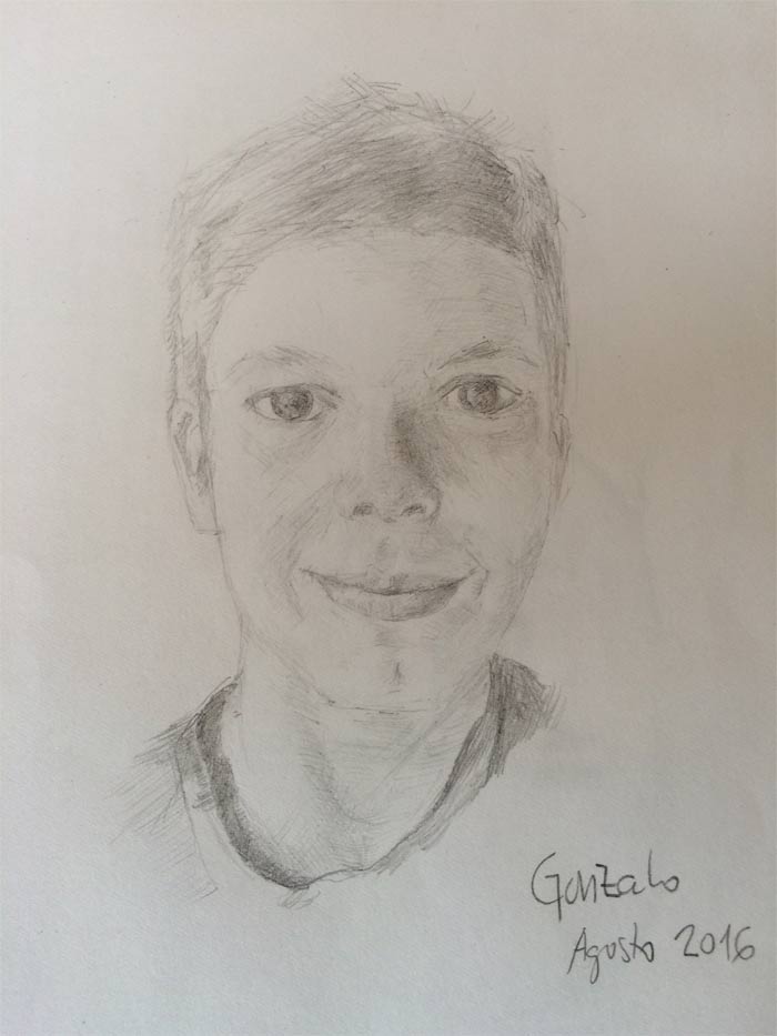 Portrait drawing by Gonzalo, Drawing Academy student