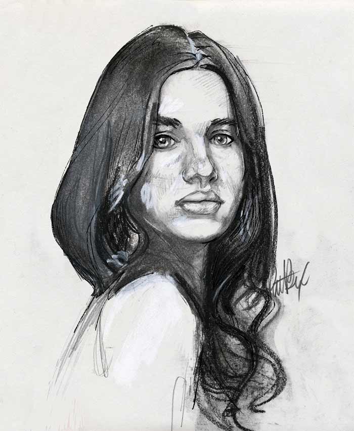 Portrait drawing by Peter Bex