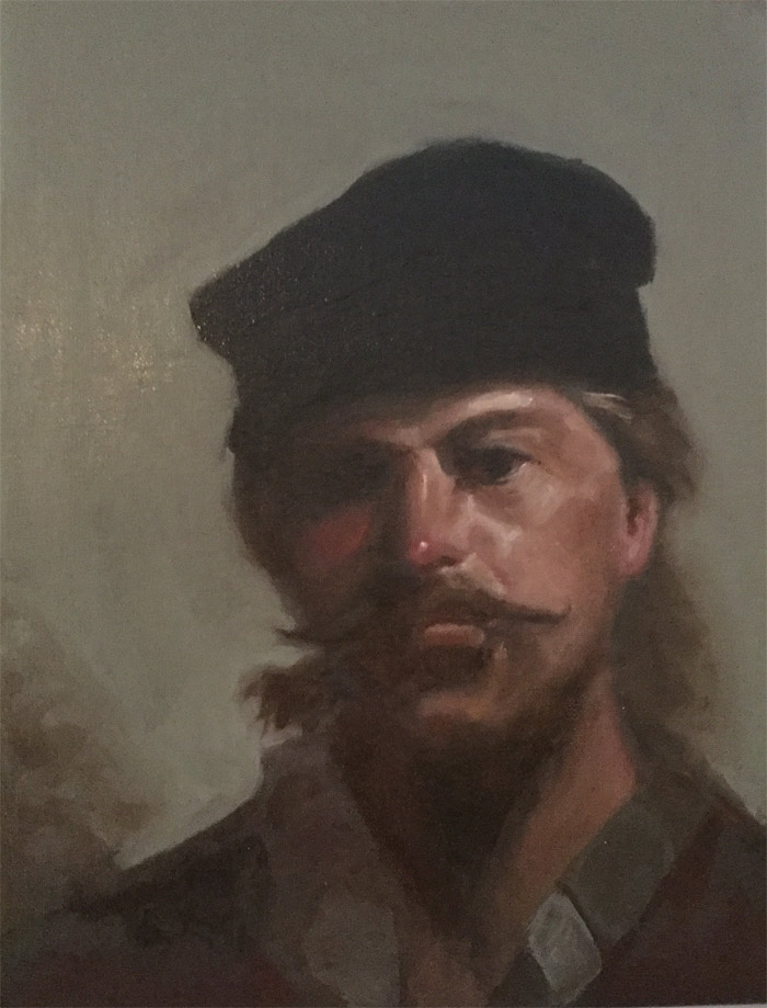 Man with a Mustache - Oil Painting