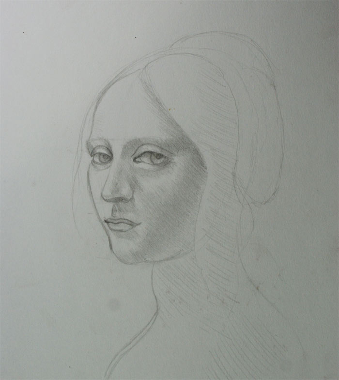 Classical portrait drawings by Carlos, Drawing Academy student