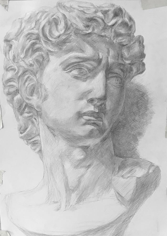 Portrait of David by Polly, Drawing Academy student