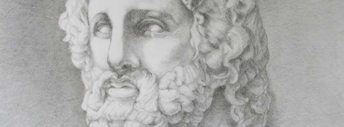 Classical portrait drawing by Zora