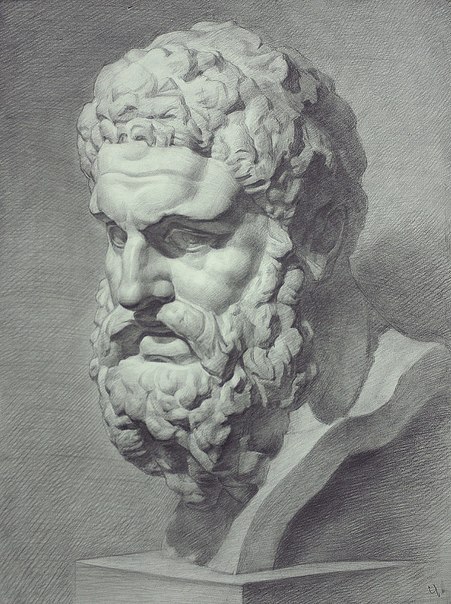 antique head drawing