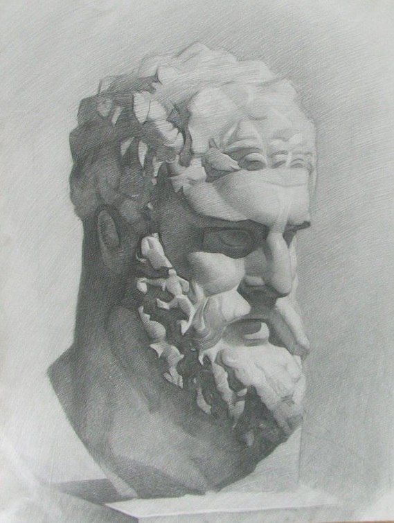 antique head drawing