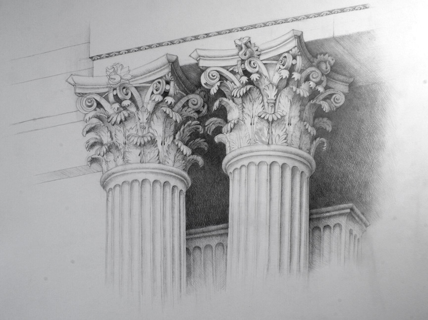 roman architecture drawing