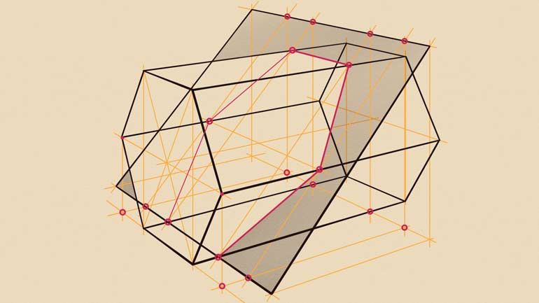 How to Intersect Reclining Hexagonal Pyramids in Perspective