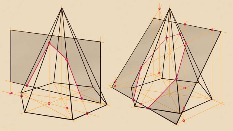 How to Intersect Standing Hexagonal Prisms in Perspective
