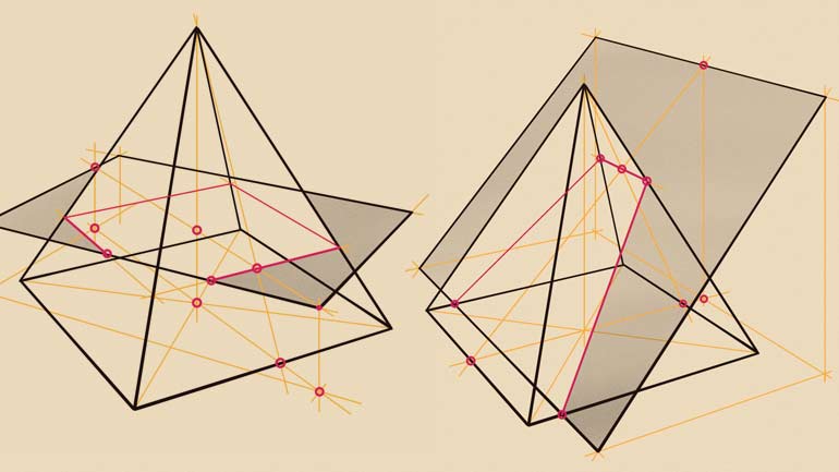 How to Intersect Standing Pyramids in Perspective