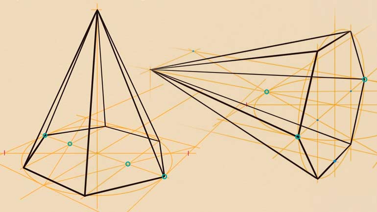 How to Draw Hexagonal Pyramids in Perspective