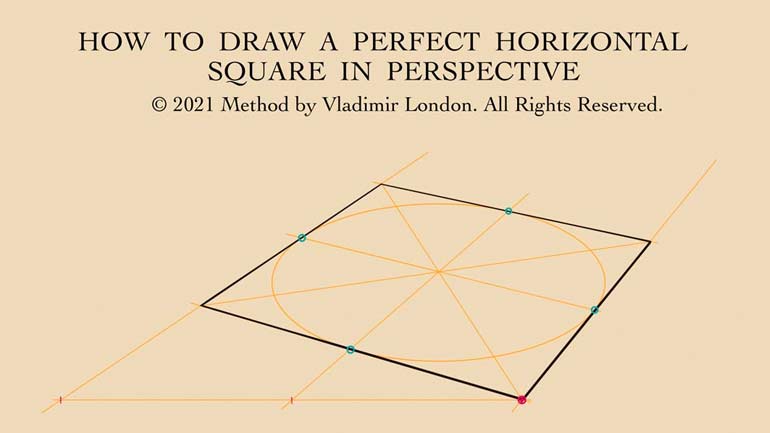 How to Draw Squares in Perspective - Method by Vladimir London