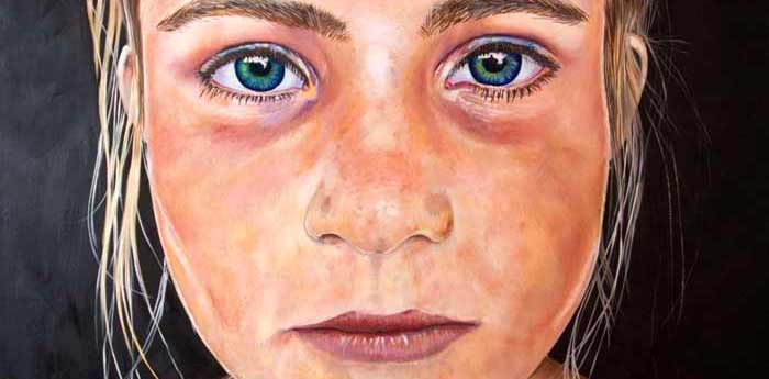 The head of a young girl