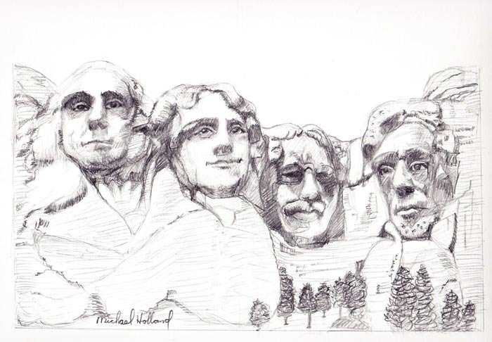 Mount Rushmore Drawing