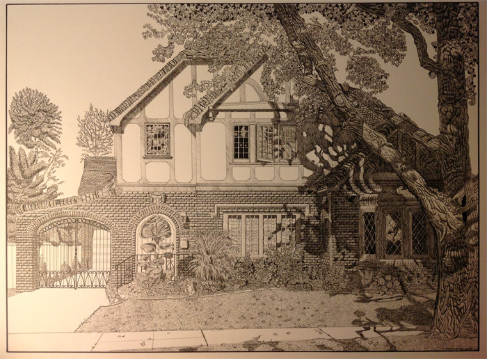 Drawing in pen and ink by Chuck Herrington