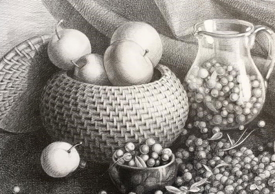 still life pencil drawing step by step