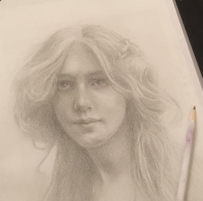 Portrait drawing by Linda Jakobsson