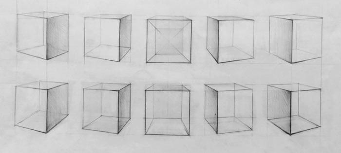 how to draw a cube in perspective