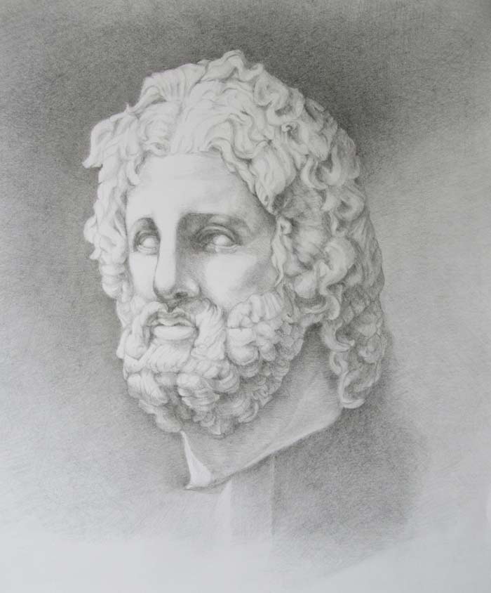 Classical portrait drawing by Zora