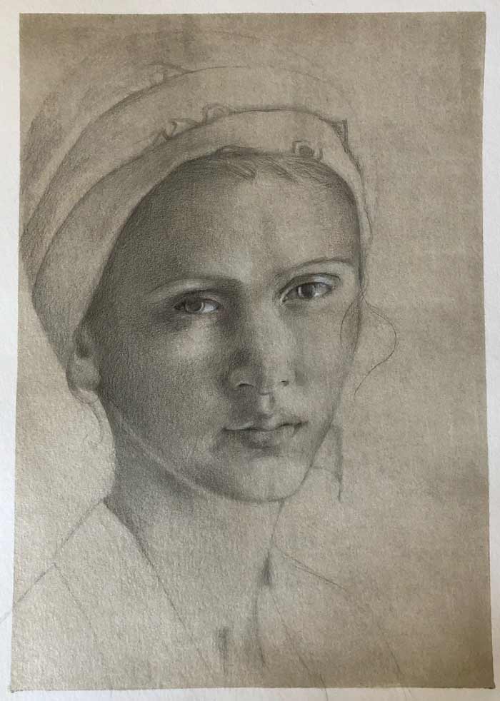 Portrait by Ingrid, Drawing Academy student