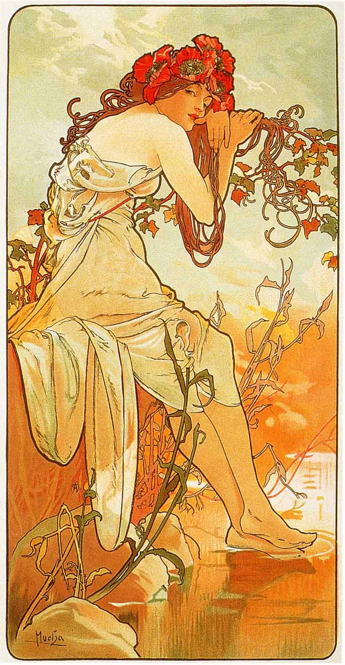 The Seasons (1896) by Alphonse Mucha - Summer