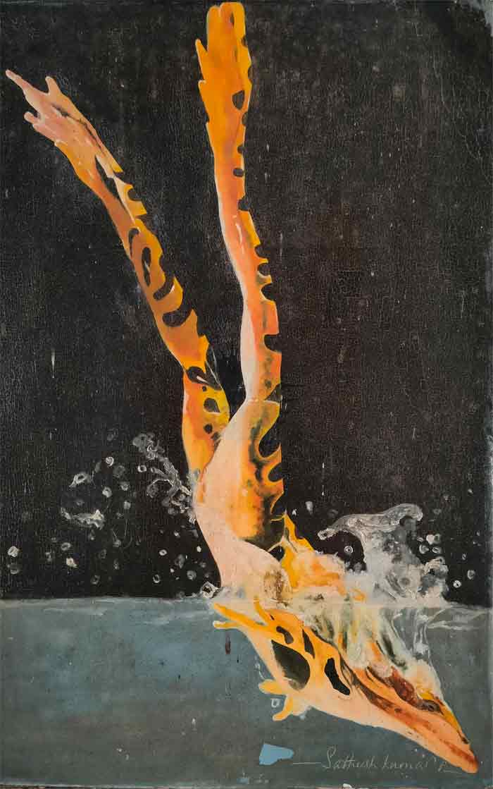 The Frog Jump In to the Water