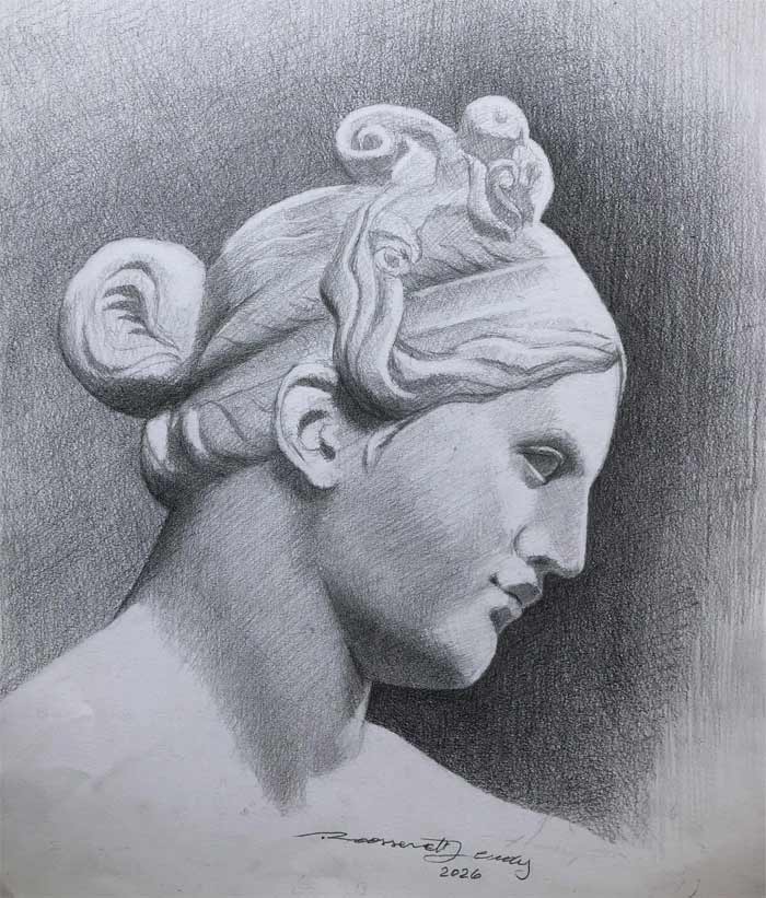 Portrait drawing by Roossevelt