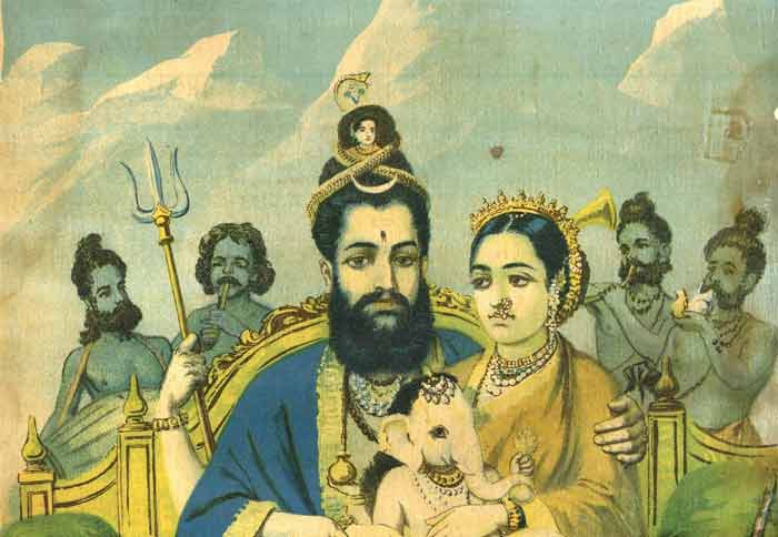 Shiva and His Consort Parvati by Raja Ravi Varma